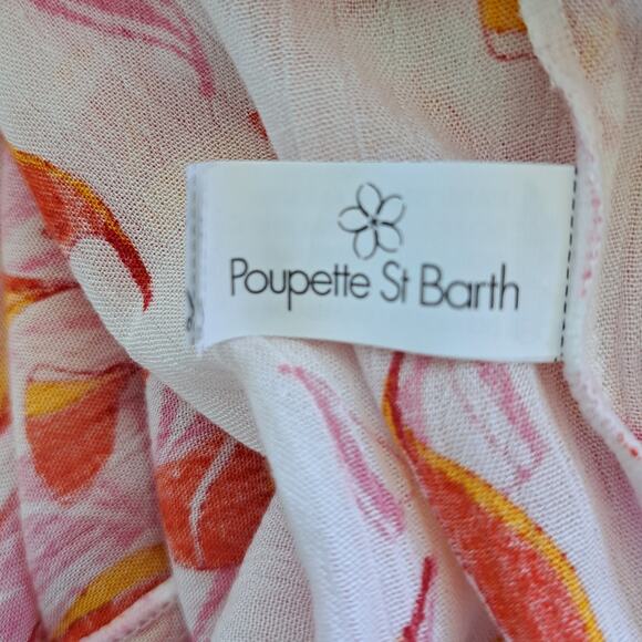 Poupette St. Barth Mara Strapless Floral Maxi Dress Size Red Pink Petal - Picture 13 of 14